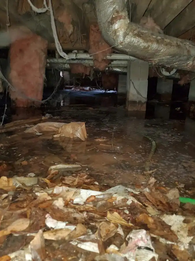 Crawl space flood assessment for Commercial Water Damage Restoration in Raymore